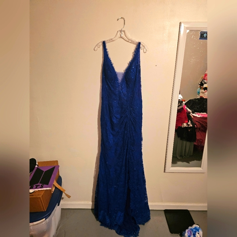 Royal Blue floor length prom dress